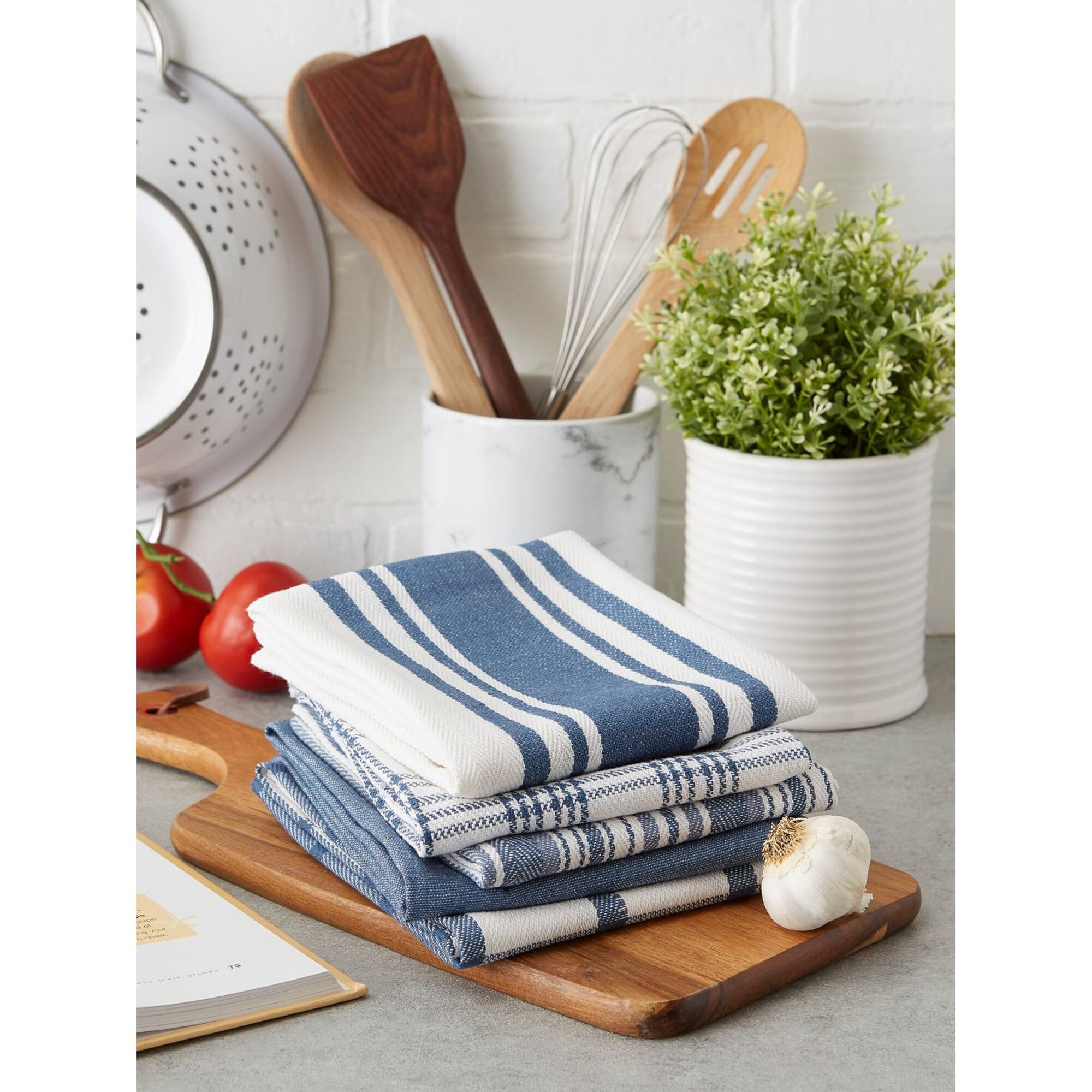 DII® Stone Blue Woven Dishtowel Set